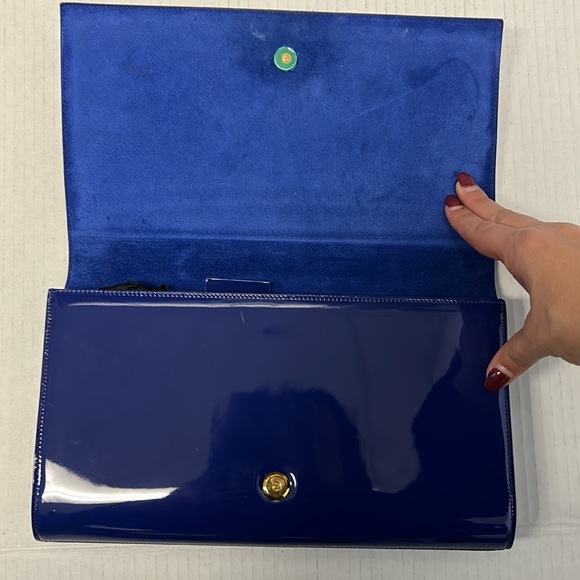 YSL Belle de Jour blue patent clutch - Picture 3 of 9
